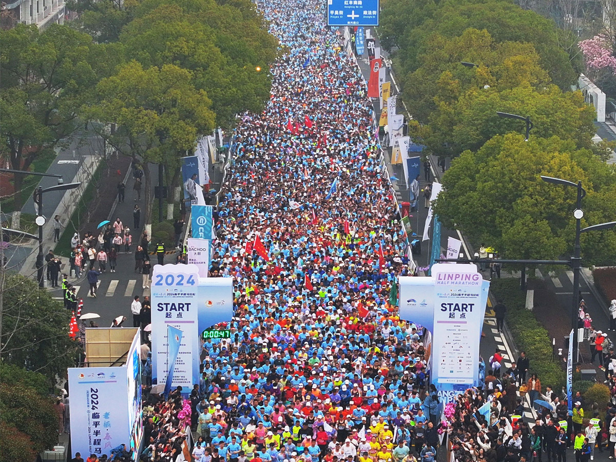 杭州馬拉松活動航拍